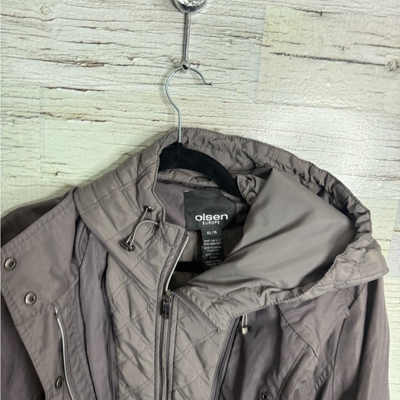 OLSEN • Europe • Anorak Jacket Hood gray size xl utility - Picture 3 of 6